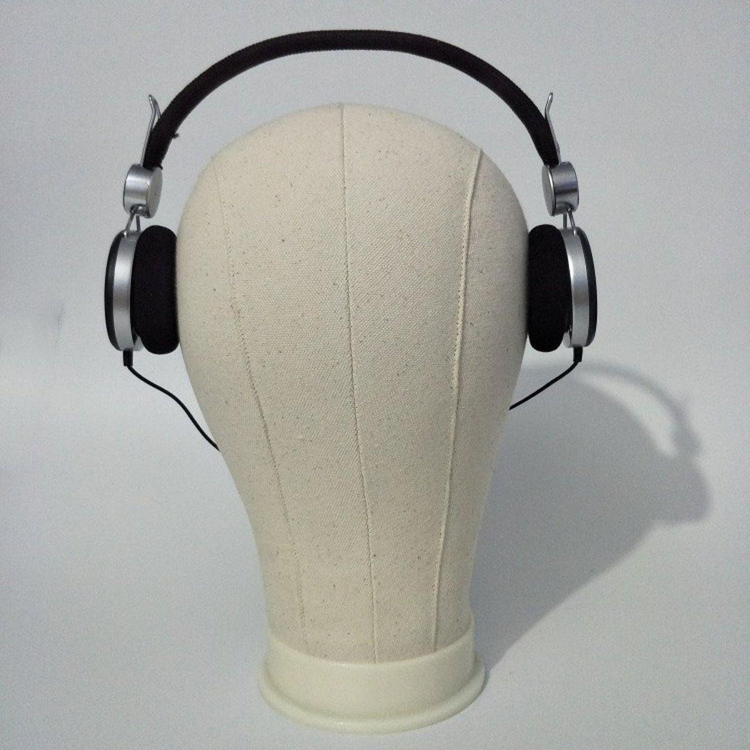 20-25'' Canvas Block Head Set with Mount Hole Plate Mannequin Model Cap Wigs Jewelry Display Stand - MRSLM