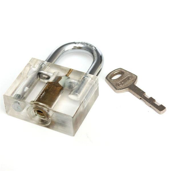 DANIU Disc Type Padlock Training Lock Transparent Cutaway Inside View of Practice Lock Pick Tools - MRSLM