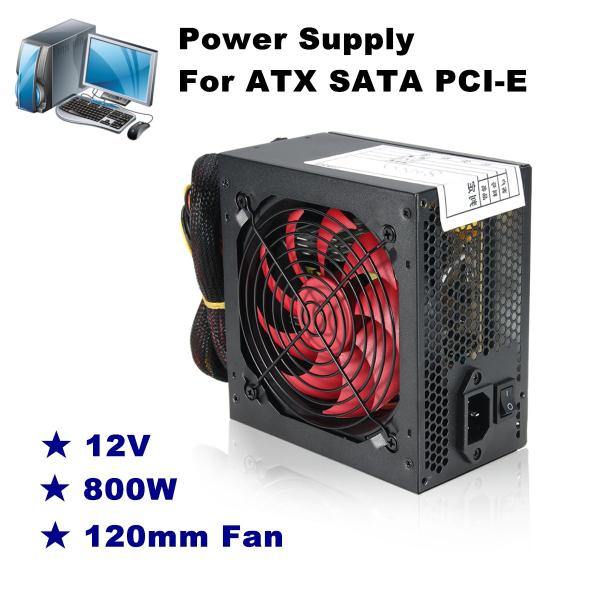 800W PC Power Supply for Intel AMD PC 12V ATX SLI PCI-E 12cm Fan - MRSLM