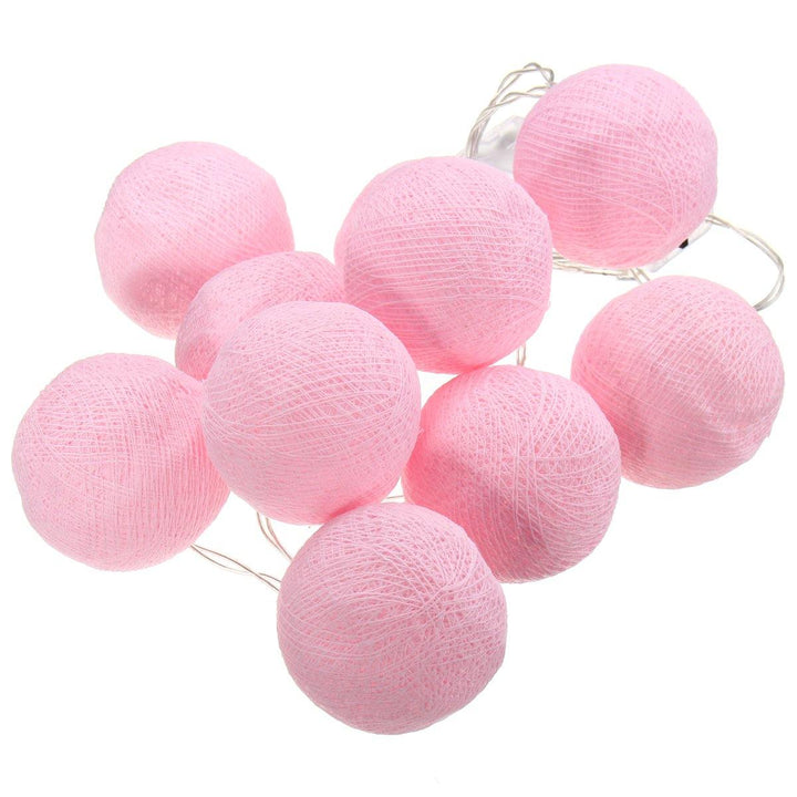 Battery Powered 10LEDs Warm White Cotton Ball Fairy String Light For Wedding Christmas DC3V - MRSLM