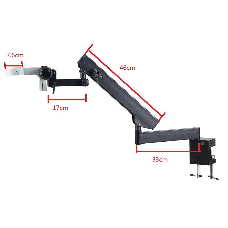 3.5X - 90X Articulating Arm Pillar Clamp Zoom Simul Focal Trinocular Stereo Microscope + 34MP Video Camera For Industrial PCB - MRSLM