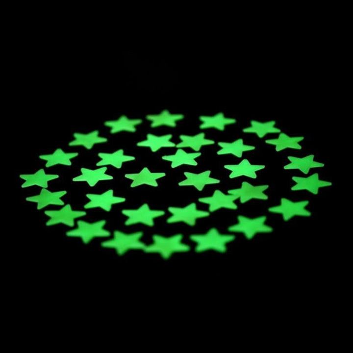 Honana DX-010 100PCS 3CM Fluorescent Glow Star Wall Sticker Decor Sticker - MRSLM