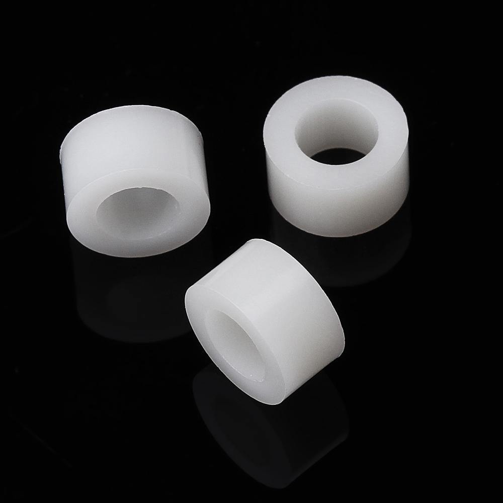 100Pcs M4 White Nylon ABS Non-Threaded Spacer Round Hollow Standoff For PC Board Screw Bolt - MRSLM