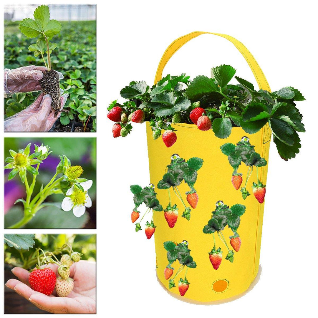 Hanging Non-Woven Felt Vertical Planter Bag 11x Pockets For Strawberry Planting Grow Box - MRSLM