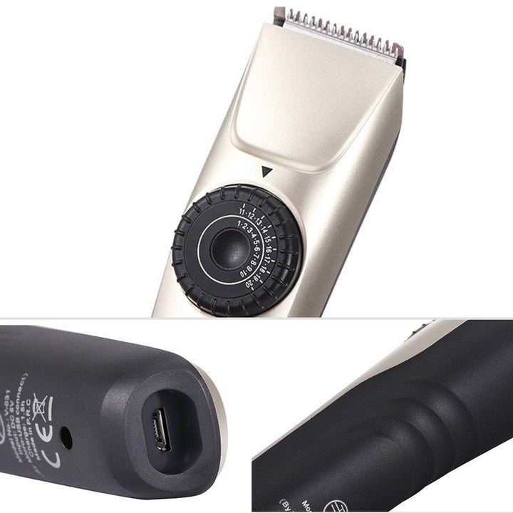 USB Rechargeable Electric Hair Clipper Trimmer Shaver Waterproof Adjustable Limit Comb - MRSLM