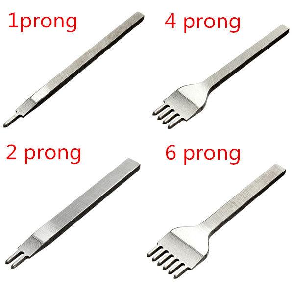 4pcs 4mm Leather Craft Hole Punches Stitching Punch Tool 1/2/4/6 Prong - MRSLM