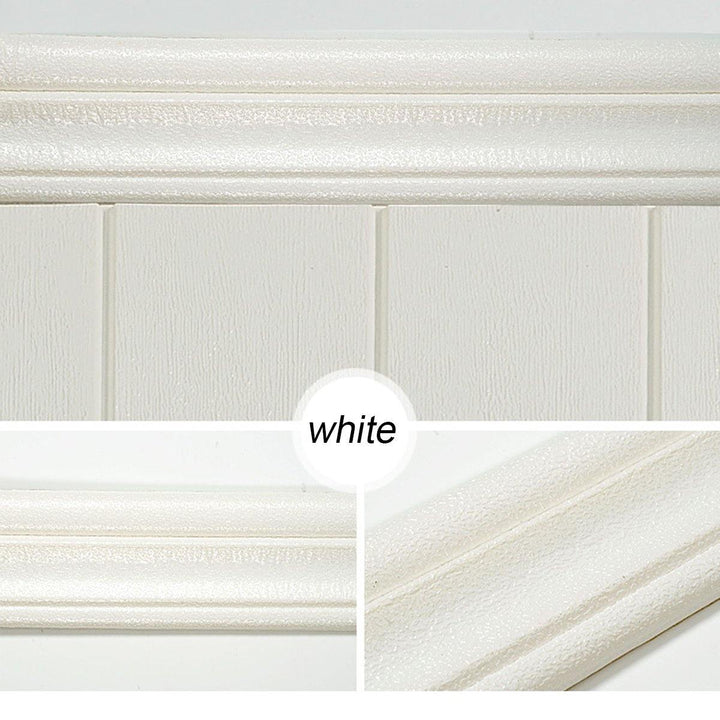 2.3m Self-Adhesive Living Room Waist Line Wall Sticker Foam Background Baseboard Wallpaper Decorations - MRSLM