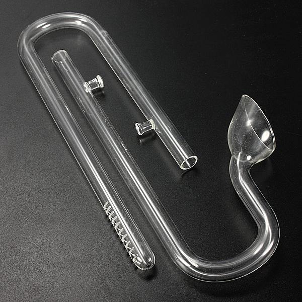 Aquarium Glass Lily Breather Pipes Inflow & Outflow 13mm for 12/13mm Tube + 2 Suction Cups - MRSLM