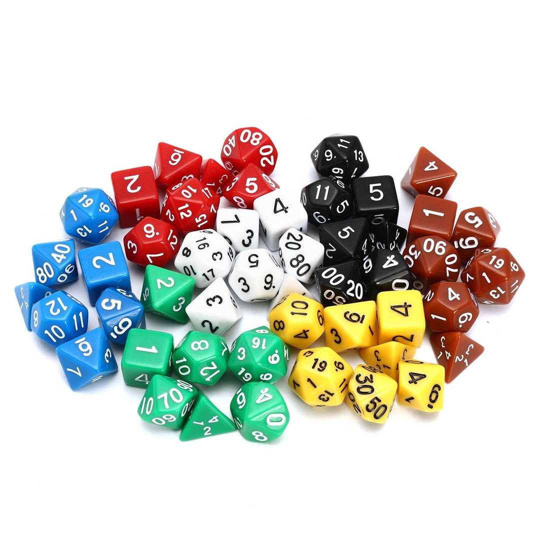 7 Set 49Pcs Polyhedral TRPG Game Dungeons And Dragons Dice DnD RPG With Bag - MRSLM