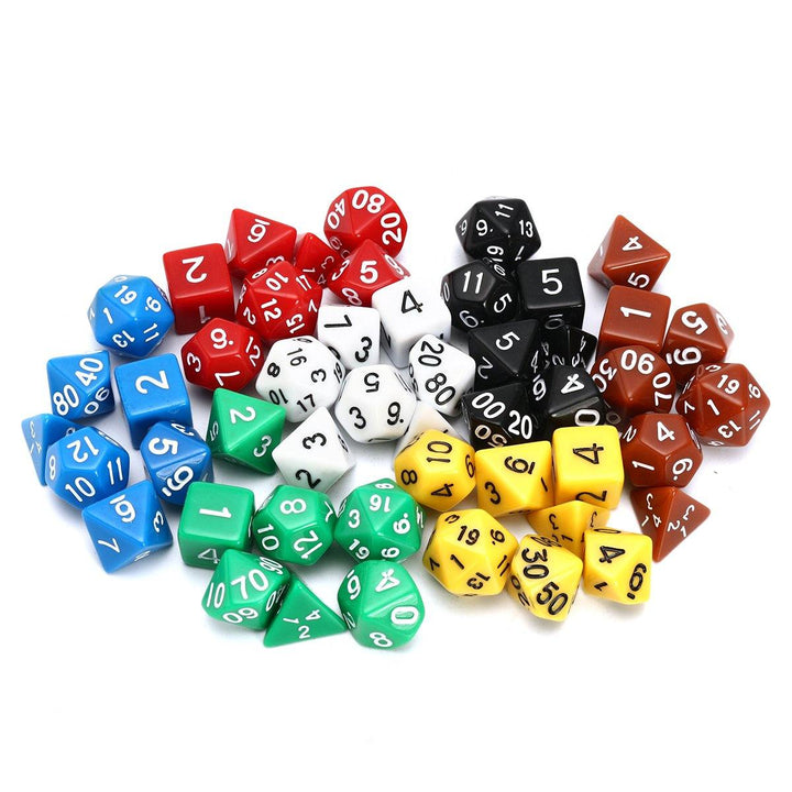 7 Set 49Pcs Polyhedral TRPG Game Dungeons And Dragons Dice DnD RPG With Bag - MRSLM