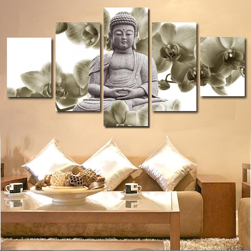 5Pcs Canvas Print Paintings Scenery Oil Painting Wall Decorative Printing Art Picture Frameless Home Office Decoration - MRSLM