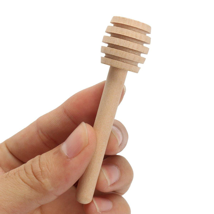 50pcs Wooden Jam Honey Dipper Wood Stirring Rod Stick Spoon Dip Drizzler 8/10/16cm - MRSLM