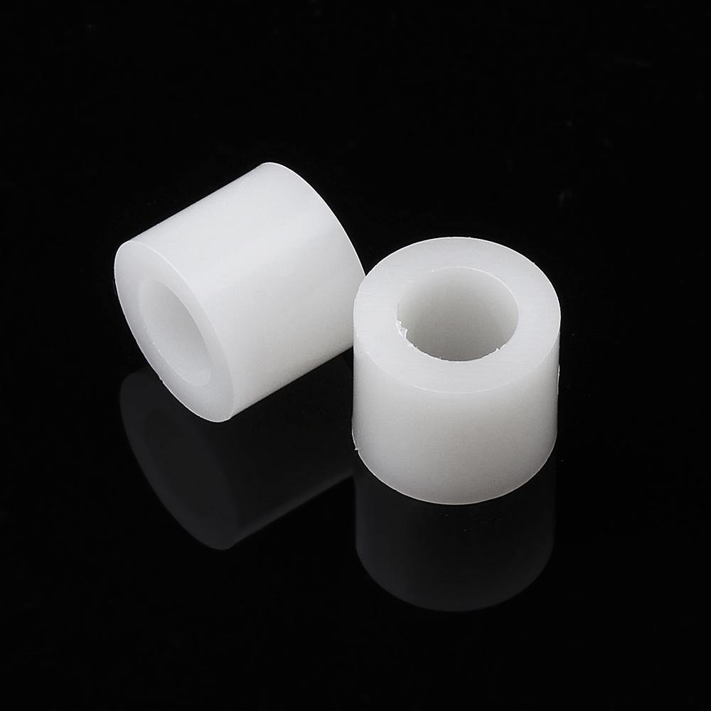 100Pcs M4 White Nylon ABS Non-Threaded Spacer Round Hollow Standoff For PC Board Screw Bolt - MRSLM