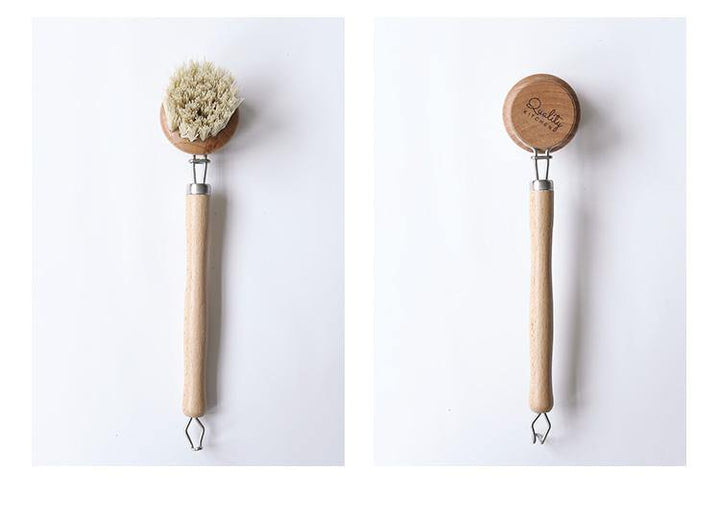 Simple wood handle pot brush (Photo Color Q1pcs) - MRSLM
