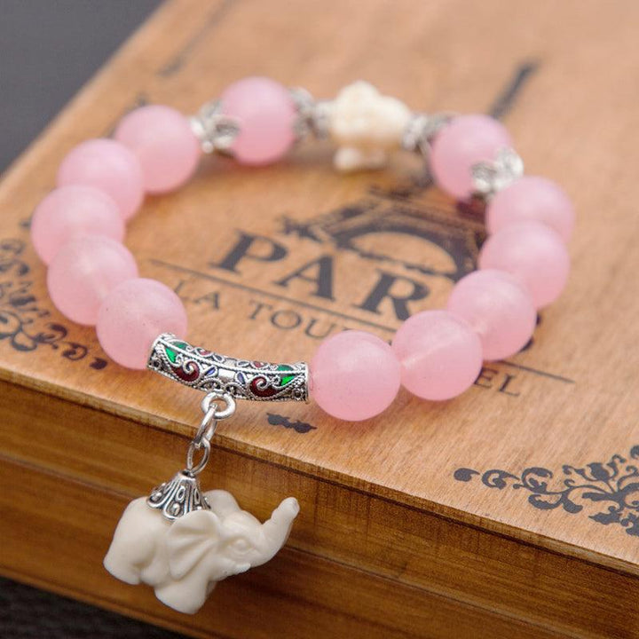 Crystal Elephant Charm Bracelet bead Cultural Bracelet Jewelry - MRSLM