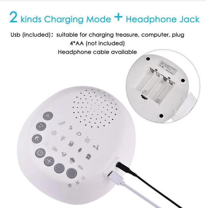 White Noise Machine for Baby Sleeping & Relaxation (White) - MRSLM