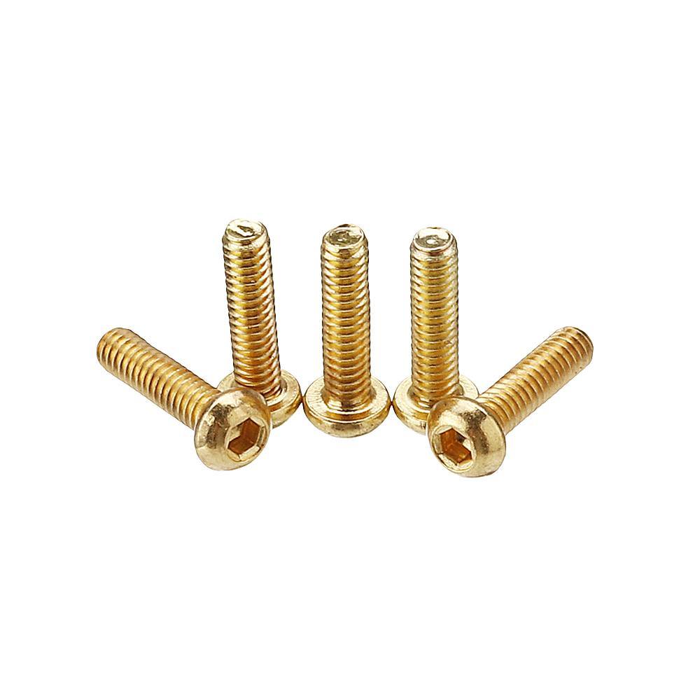 Suleve™ M3AH2 50Pcs Titanium Plated M3 Hex Socket Button Head Screws Alloy Steel 12.9 Grade Screw Bolt 5-20mm - MRSLM