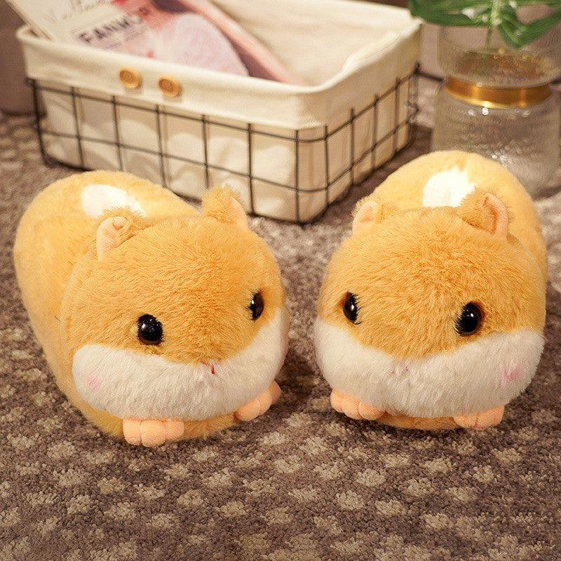 Household Bag With Cute Plush Cotton Slippers - MRSLM