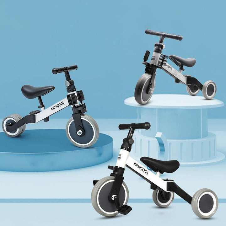 KIWICOOL 3in1 No Pedal Balance Bike & Kids Beginner Rider Training Walker Bicycle & Baby Tricycle Bike Scooter For 1.5/2/3/4/5 Year Old Children - MRSLM