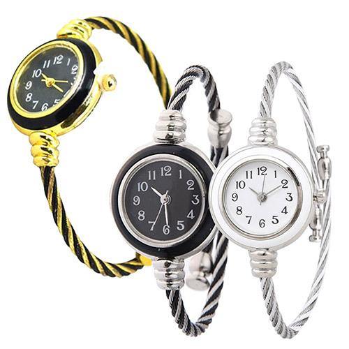 Women's Fashion Casual Steel Wire Quartz Analog Bracelet Bangle Wrist Watch - MRSLM