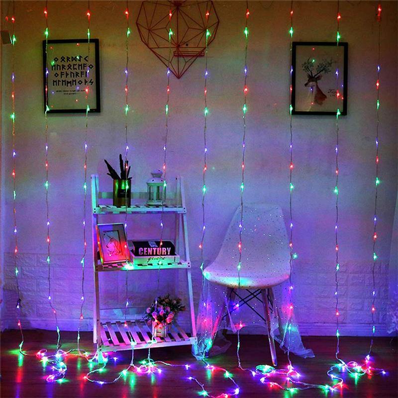 3Mx3M Outdoor USB 8 Modes 300LED Curtain String Light Fairy Christmas Wedding Lamp Festival Holiday Decor - MRSLM