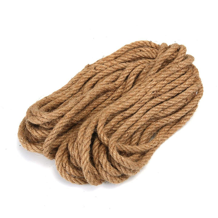 3m/10m/20m/50m Khaki Jute Rope for Decorations Garden Weddings Water Pipe Staircase Handrail Vase - MRSLM