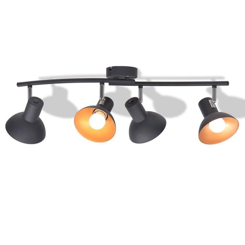 Ceiling Lamp for 4 Bulbs E27 Black and Gold - MRSLM