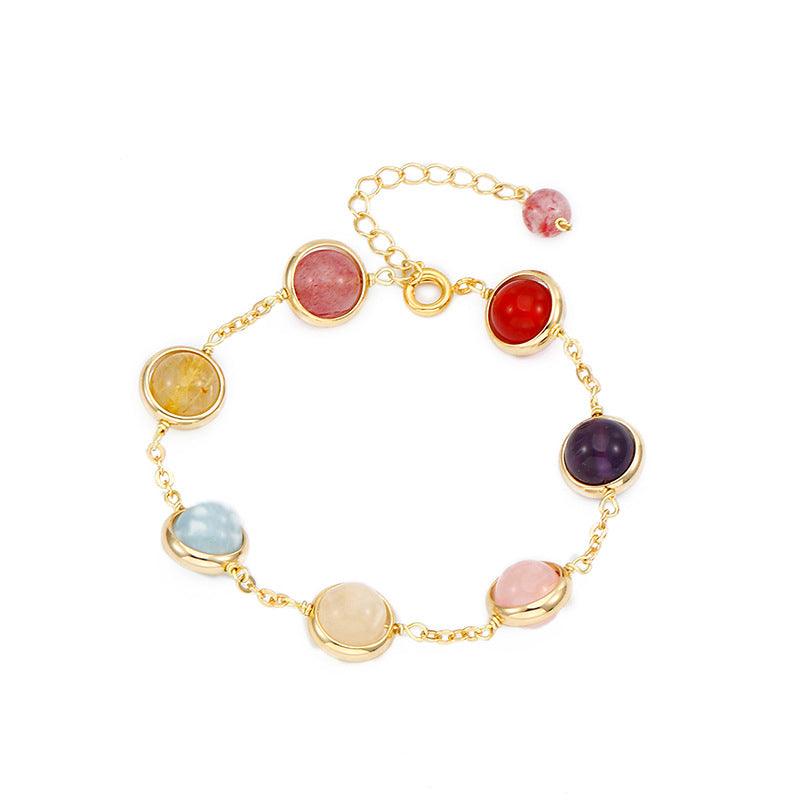 Bracelet Women's Transfer Strawberry Crystal Sea Sapphire Colorful Crystal - MRSLM