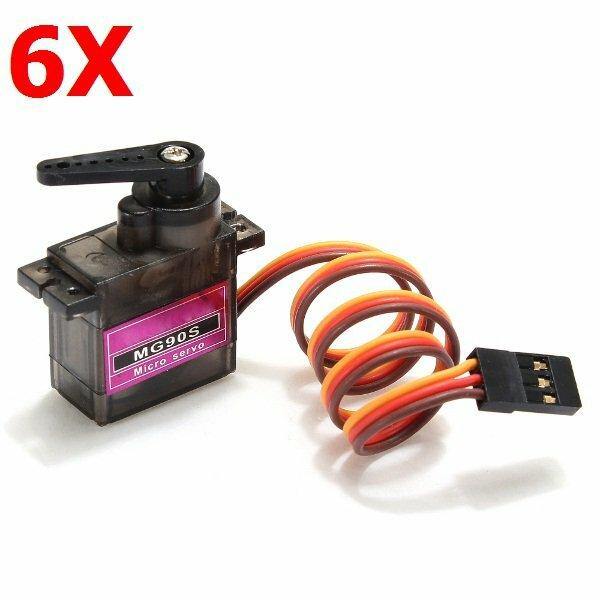 6X MG90S Metal Gear RC Micro Servo 13.4g for ZOHD Volantex Airplane RC Helicopter Car Boat Model - MRSLM