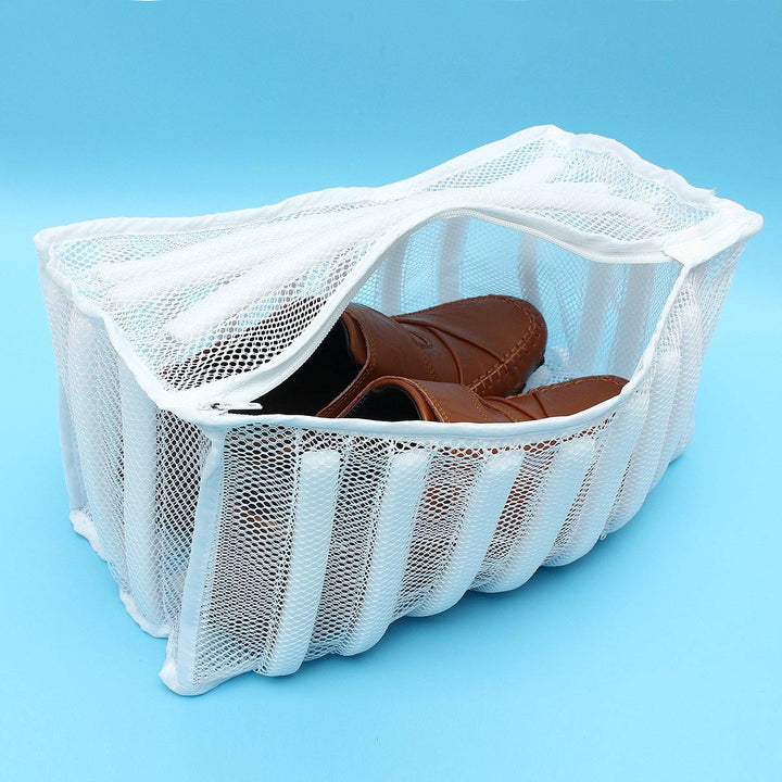 Laundry Footwear Sneaker Washer Dryer White Mesh Wash Bag Shoe Lingerie Clothes - MRSLM