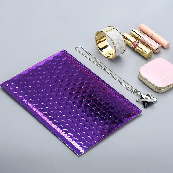 50Pcs Poly Bubble Envelope Purple Poly Bubble Mailers Aluminum Foil Bags Padded Envelopes Self Seal Bubble Envelope Shipping Mailer - MRSLM