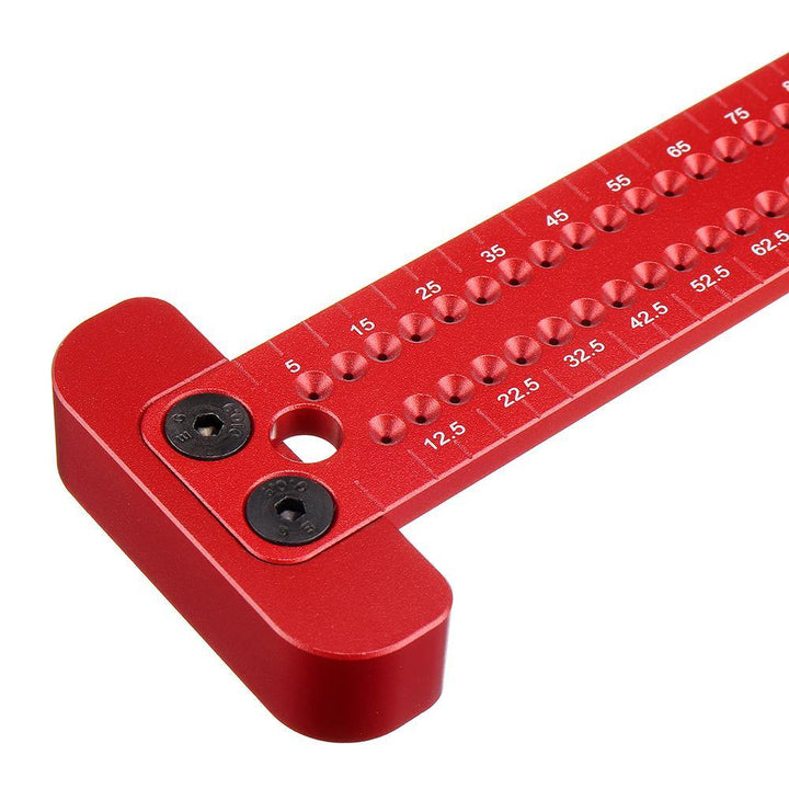 Drillpro 185mm Aluminium Alloy Hole Positioning Measuring Ruler Precision Marking T-ruler Scriber Ruler Woodworking Tools - MRSLM