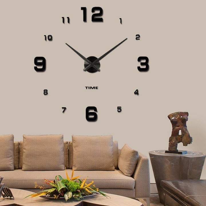 Modern Mute DIY Frameless Large Wall Clock 3d Mirror Sticker Metal Big Watches Home Office Decorations - MRSLM