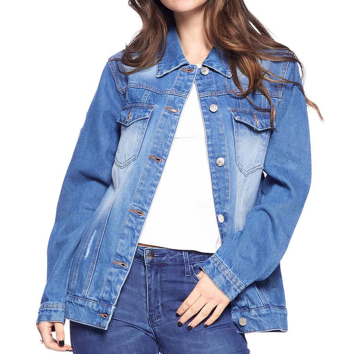 Too Glam to Give a Damn Women's Denim Jacket - Cool Ladies Denim Jacket - Trendy Denim Jacket - MRSLM