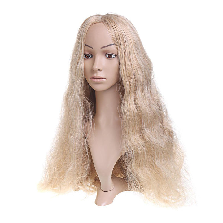 14-26'' Long Blonde Wavy Wig Synthetic Lace Front Wig Heat Resistant Fiber Hair - MRSLM