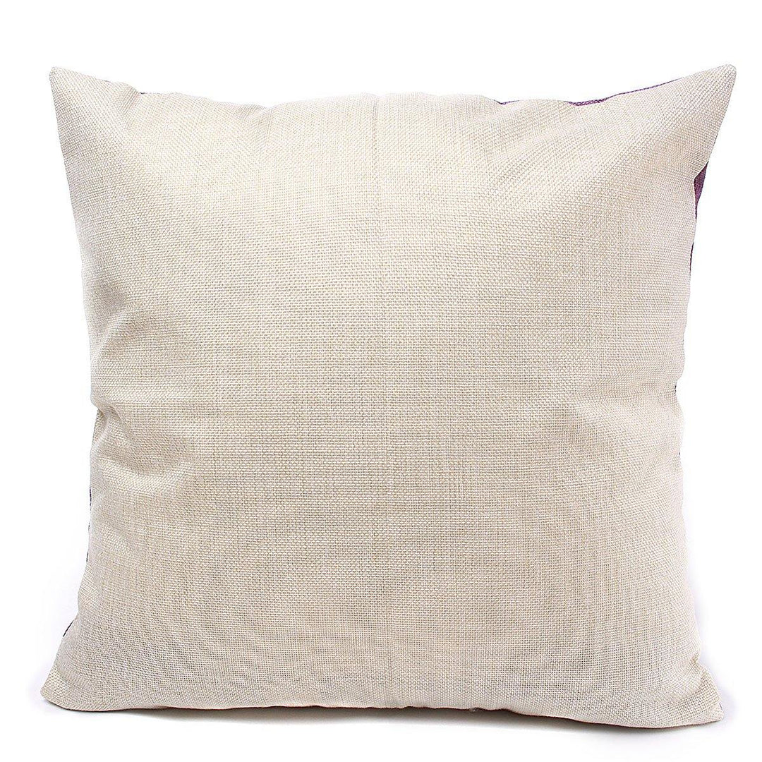 44x44cm Purple Linen Pillow Case Throw Cushion Cover Home Decor - MRSLM