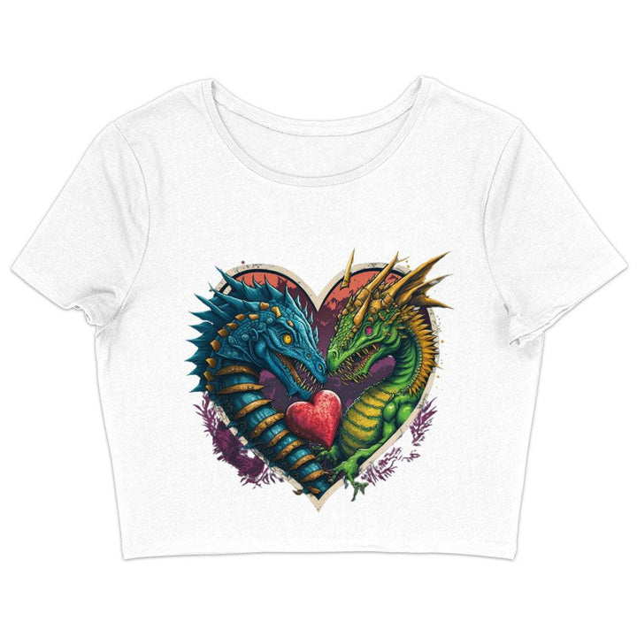 Animal Themed Women's Cropped T-Shirt - Dinosaur Graphic Crop Top - Colorful Cropped Tee - MRSLM