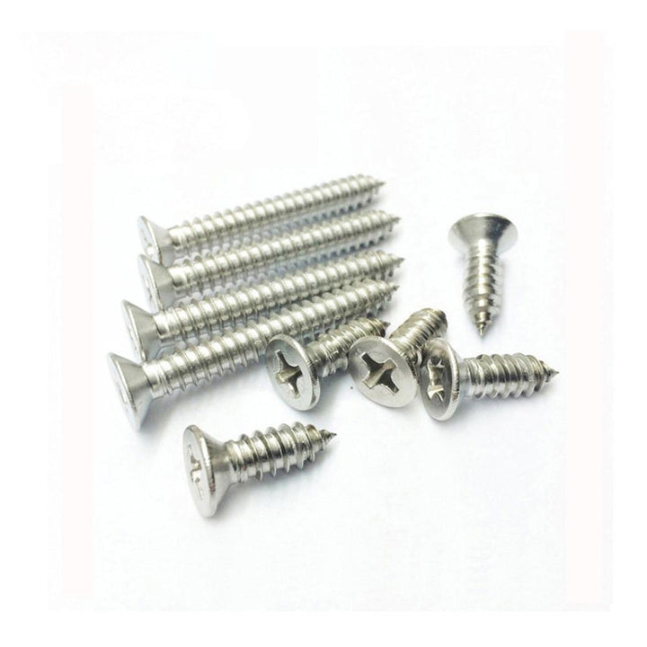 Suleve M2.3SP1 100Pcs M2.3 304 Stainless Steel Cross Flat Head Self Tapping Screw Wood Screws Speaker Screws Optional Length - MRSLM