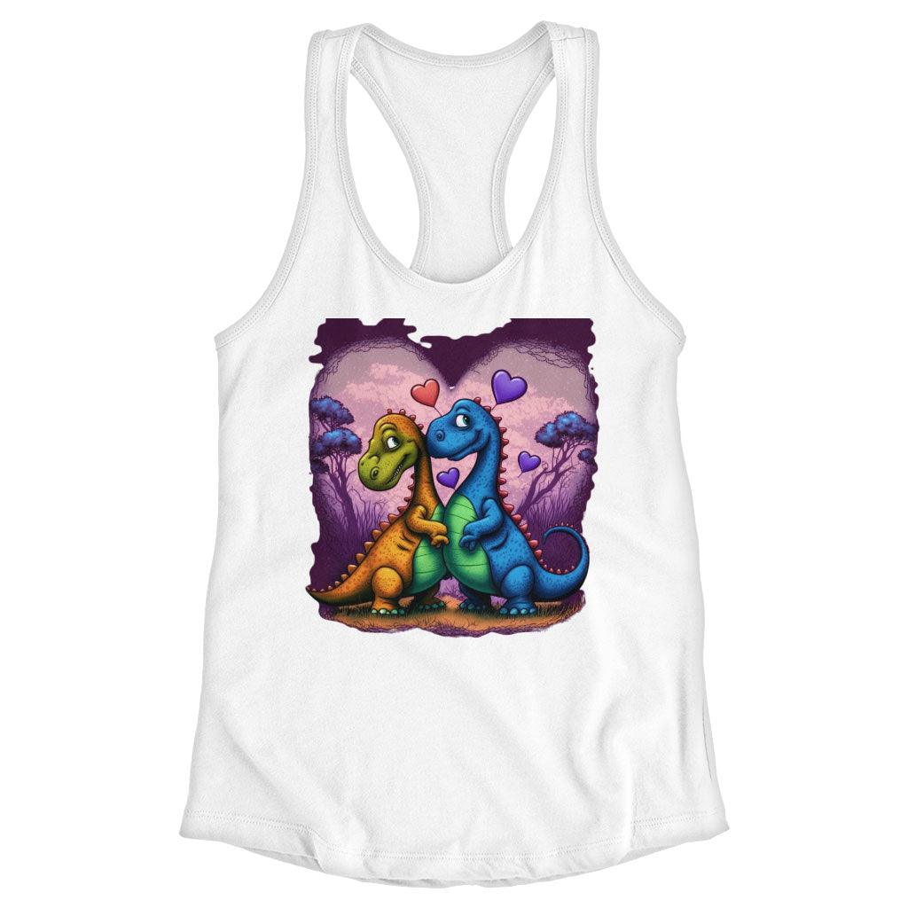 Love Racerback Tank - Dinosaur Tank - Colorful Workout Tank - MRSLM