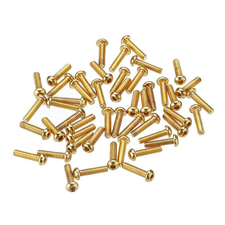 Suleve™ M3AH2 50Pcs Titanium Plated M3 Hex Socket Button Head Screws Alloy Steel 12.9 Grade Screw Bolt 5-20mm - MRSLM