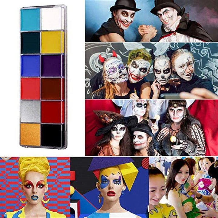 12 Colors Face Body Paint Oil Face Painting Kits Professional Painting Halloween Party Fancy Make Up - MRSLM