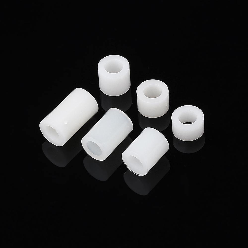 100Pcs M4 White Nylon ABS Non-Threaded Spacer Round Hollow Standoff For PC Board Screw Bolt - MRSLM