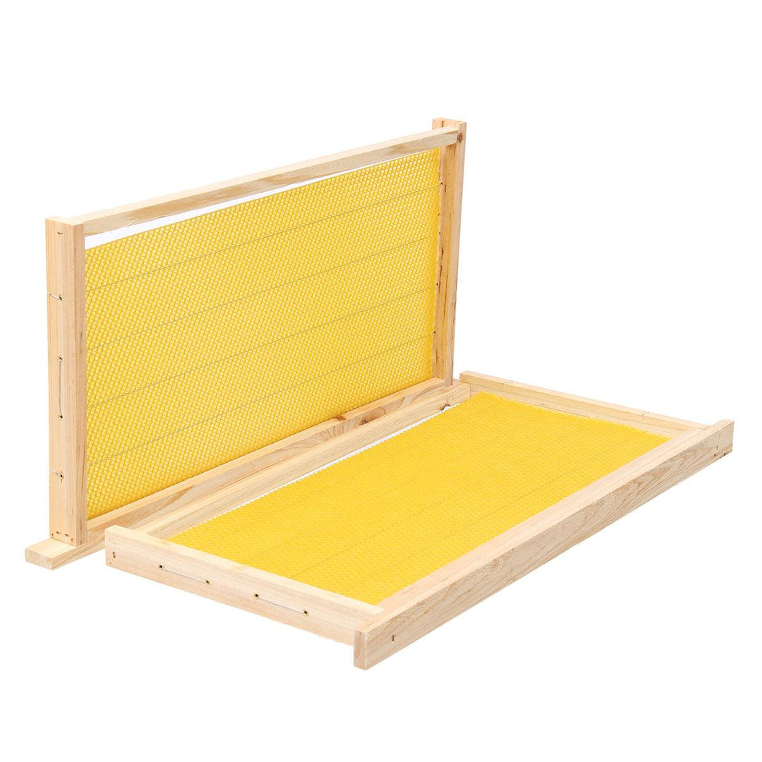 10Pcs Bees Wax Foundation Sheets Wood Beekeeping Pine Beehive Frame 49X23.5 cm - MRSLM