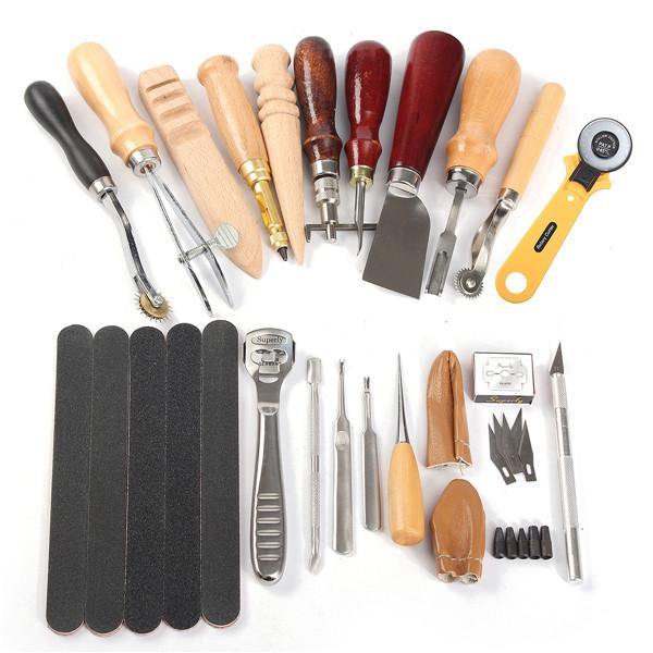 20pcs Leather Craft DIY Tool Hand Stitching Cutter Handicraft Tools Kit - MRSLM