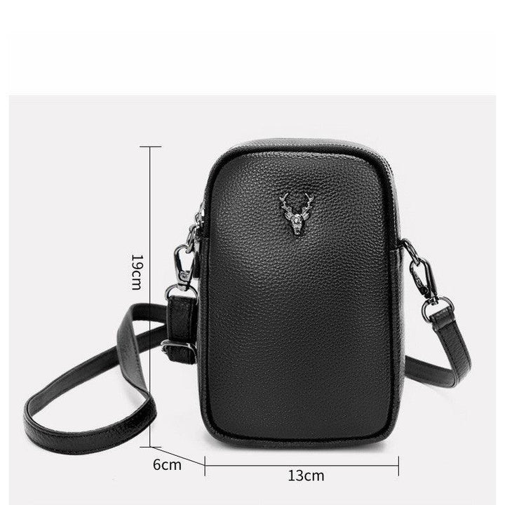 Women's Layer Leather Mobile Phone Shoulder Messenger Bag - MRSLM