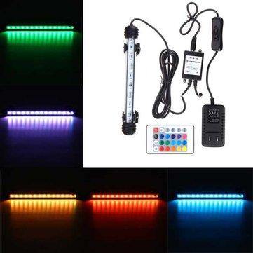 18CM RGB Remote Waterproof ip68 Aquarium LED Fish Tank Light Bar Submersible Lamp - MRSLM