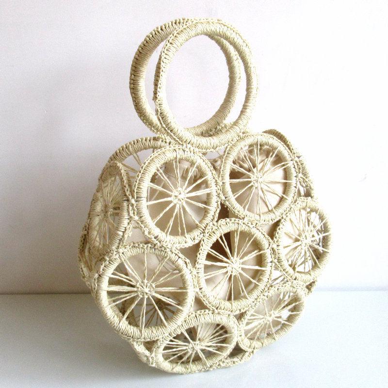 The New Circle Hollow Paper Rope Woven Bag Diagonal Straw - MRSLM