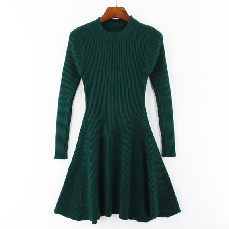 O-Neck Multicolored Sweater Dress for Women