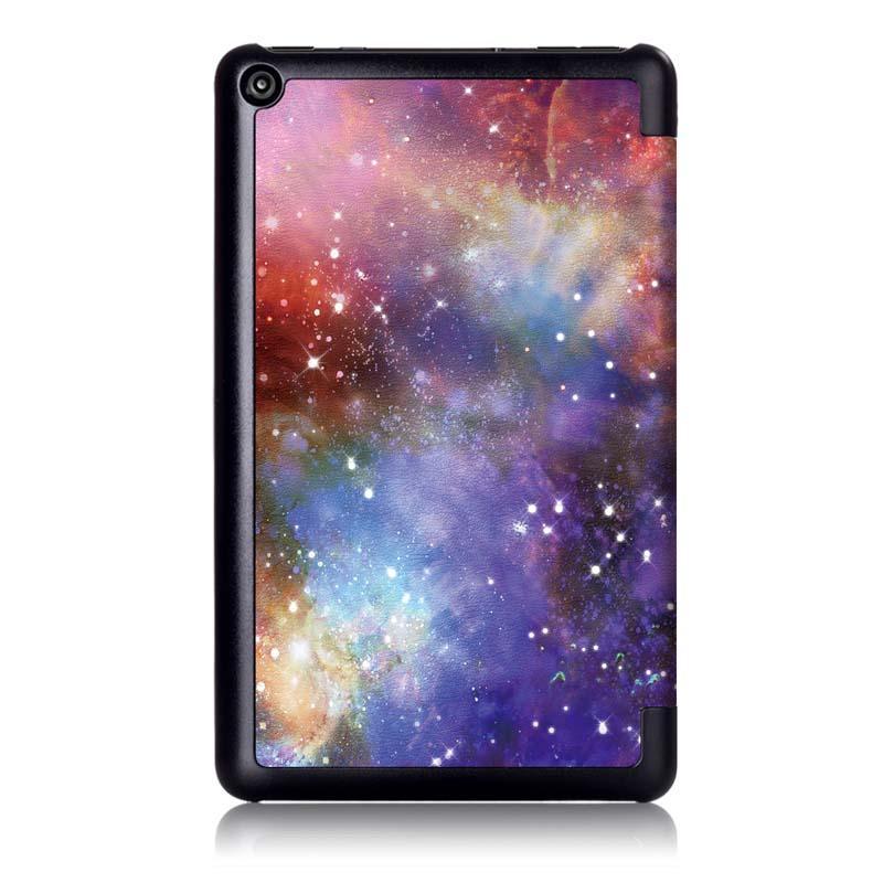 Tri-Fold Pringting Tablet Case Cover for New F ire HD 7 2019- The Milky Way - MRSLM