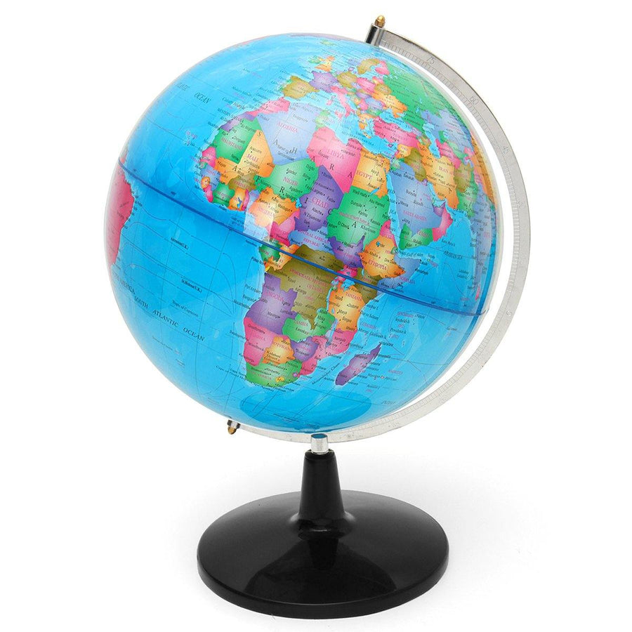 World Globe Rotating Map Earth Atlas Geography Diameter 32 cm Sturdy Base - MRSLM